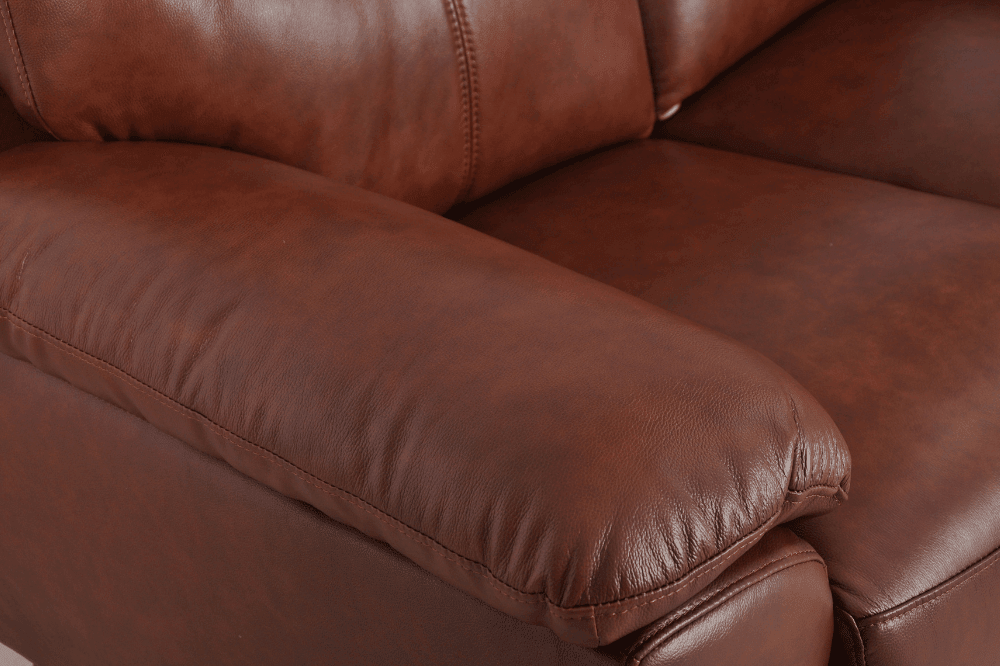 Vantage Genuine Leather Tan 2 Seater Sofa