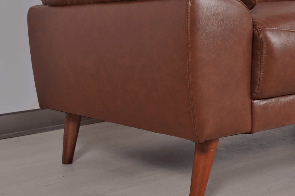 Vantage Genuine Leather Tan 2 Seater Sofa