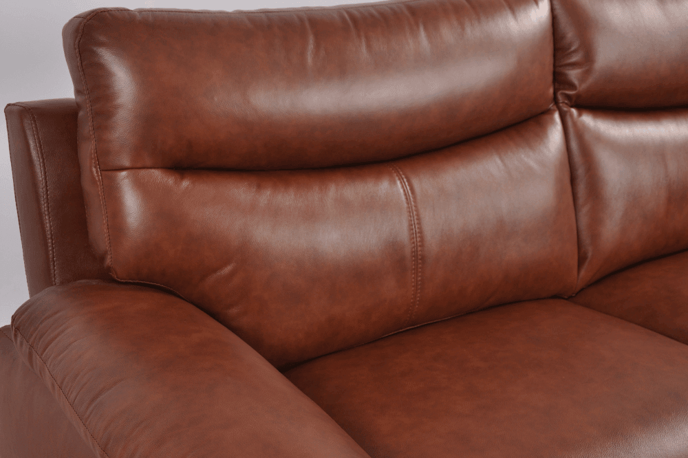 Vantage Genuine Leather Tan 2 Seater Sofa