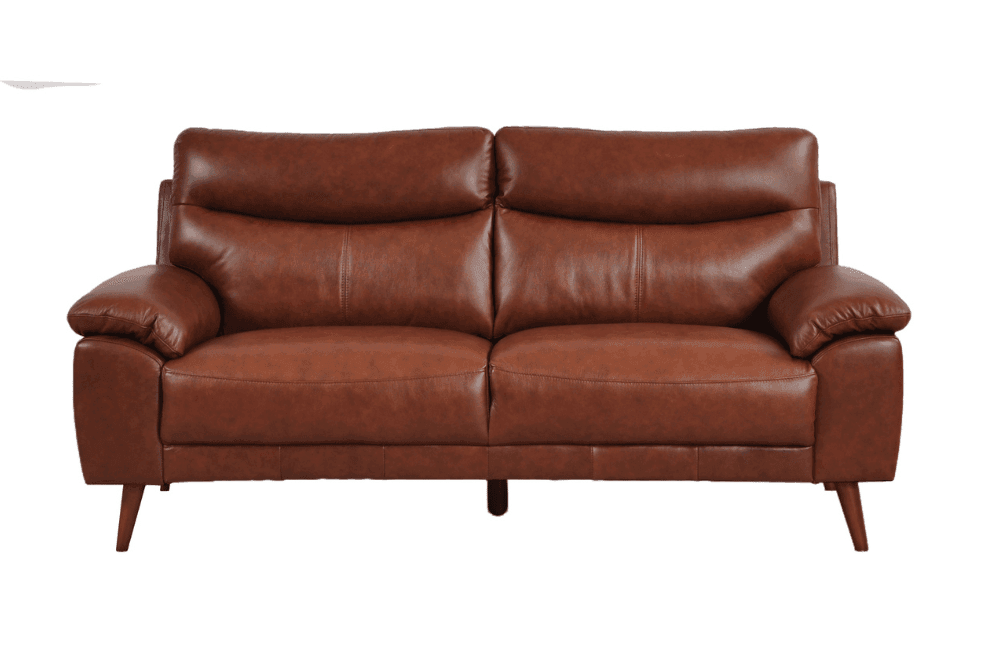 Vantage Genuine Leather Tan 3 Seater Sofa