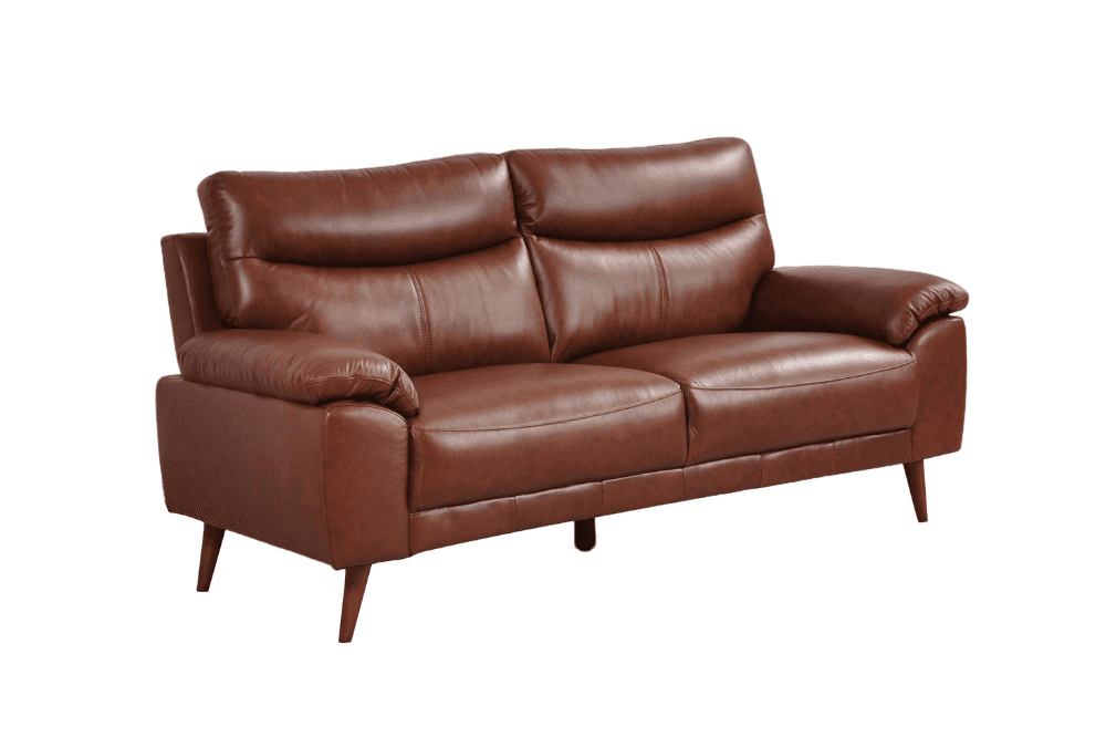 Vantage Genuine Leather Tan 3 Seater Sofa