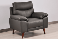 Vantage Genuine Leather Grey Armchair - Furniture Instore