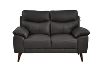 Vantage Genuine Leather Grey 2 Seater Sofa - Furniture Instore