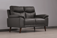 Vantage Genuine Leather Grey 2 Seater Sofa - Furniture Instore