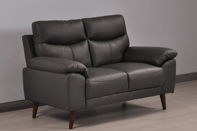 Vantage Genuine Leather Grey 2 Seater Sofa - Furniture Instore