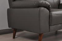 Vantage Genuine Leather Grey 2 Seater Sofa - Furniture Instore