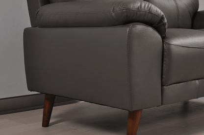 Vantage Genuine Leather Grey 2 Seater Sofa