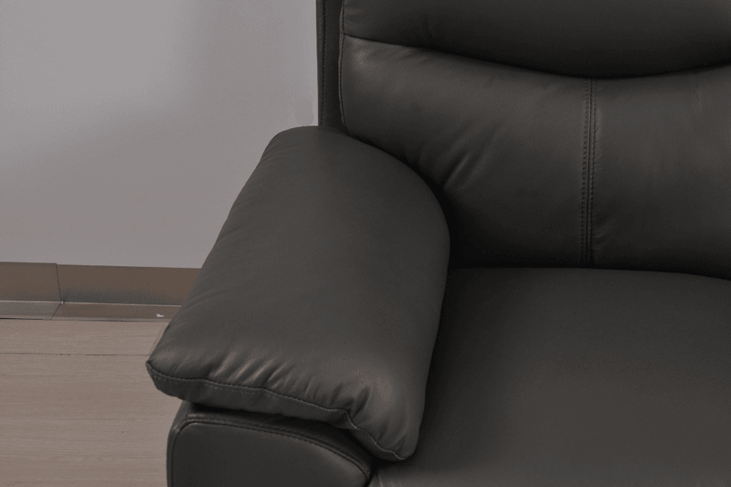 Vantage Genuine Leather Grey 2 Seater Sofa - Furniture Instore