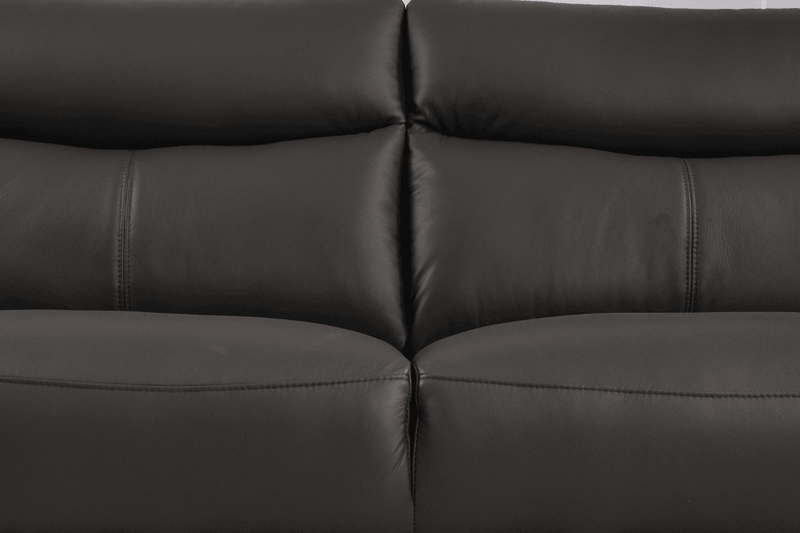 Vantage Genuine Leather Grey 2 Seater Sofa - Furniture Instore