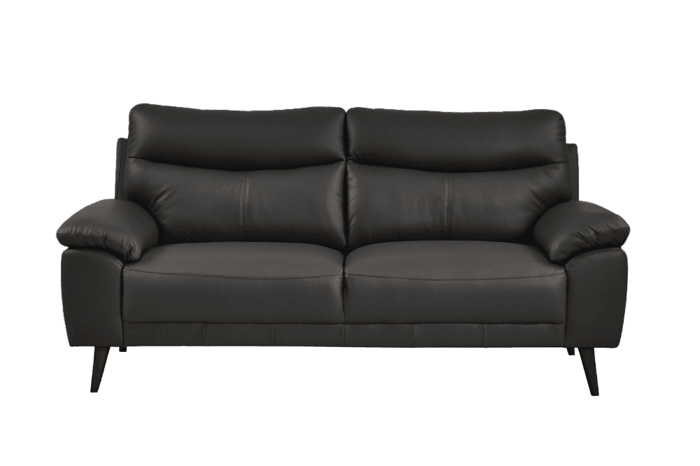 Vantage Genuine Leather Grey 3 Seater Sofa
