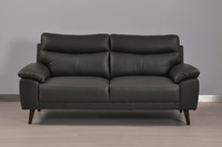 Vantage Genuine Leather Grey 3 Seater Sofa - Furniture Instore