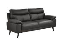 Vantage Genuine Leather Grey 3 Seater Sofa - Furniture Instore
