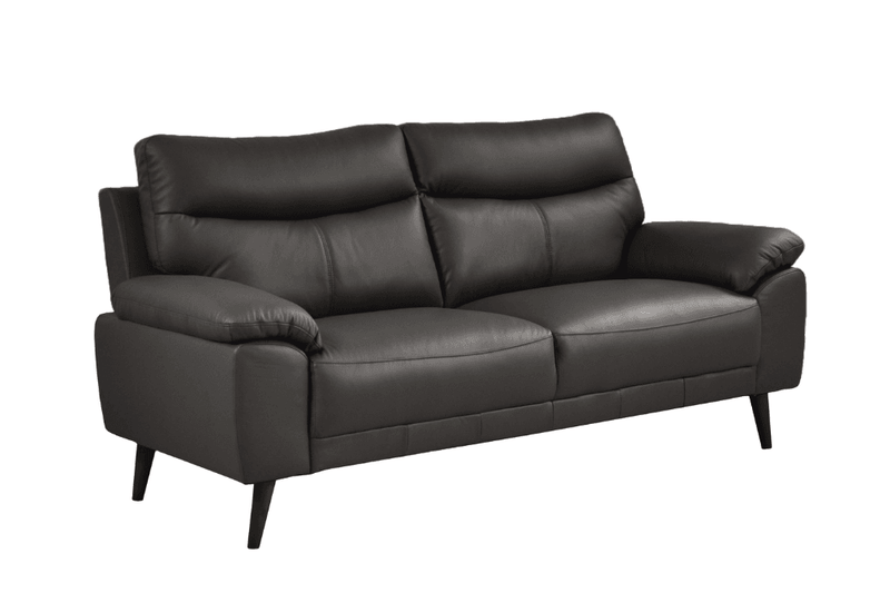 Vantage Genuine Leather Grey 3 Seater Sofa - Furniture Instore