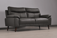 Vantage Genuine Leather Grey 3 Seater Sofa - Furniture Instore