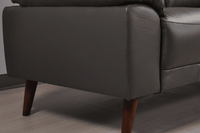 Vantage Genuine Leather Grey 3 Seater Sofa - Furniture Instore