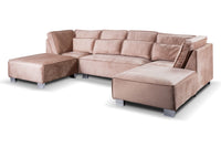 Sloane U Shape Mink Velvet Corner Sofa - Furniture Instore