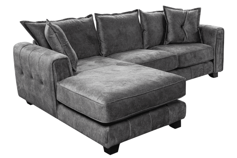 Somerford Left Hand Fabric Corner Chaise - Grey - Furniture Instore