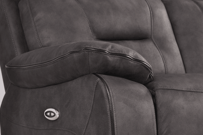 Foster Dark Grey Fabric Electric Recliner 2 Seater Sofa