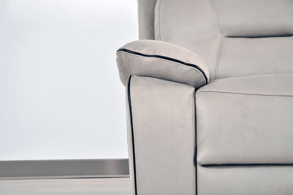 Foster Light Grey Fabric Electric Recliner 2 Seater Sofa