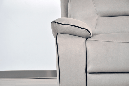 Foster Light Grey Fabric Electric Recliner 3 Seater Sofa
