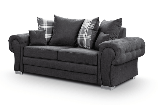 Verona Scatter Black Fabric 3 Seater Sofa - Furniture Instore
