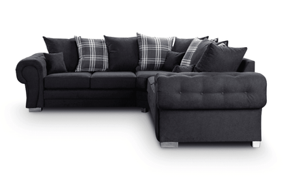 Verona Scatter Black Fabric Corner Sofa - Furniture Instore
