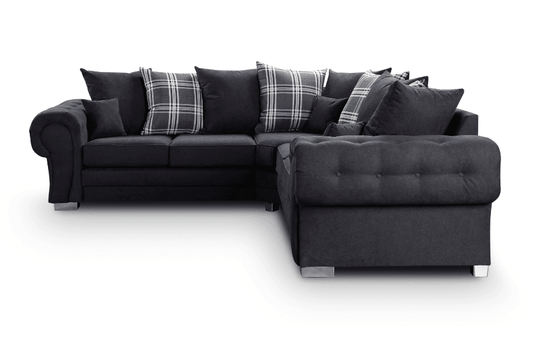 Verona Scatter Black Fabric Corner Sofa - Furniture Instore