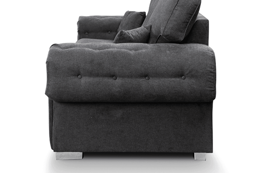 Verona High Back Black Fabric 2 Seater Sofa - Furniture Instore