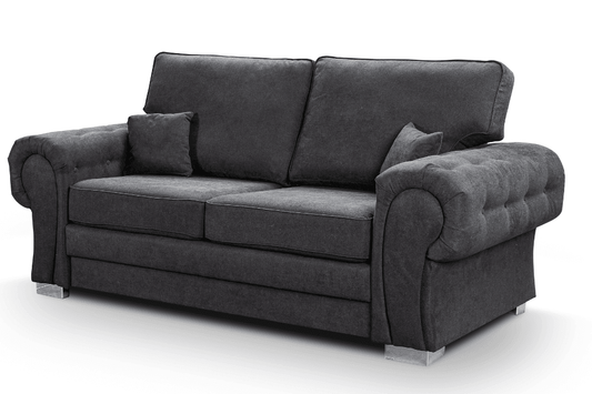 Verona High Back Black Fabric 3 Seater Sofa - Furniture Instore