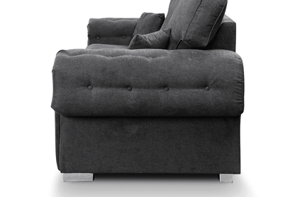 Verona High Back Black Fabric 3 Seater Sofa
