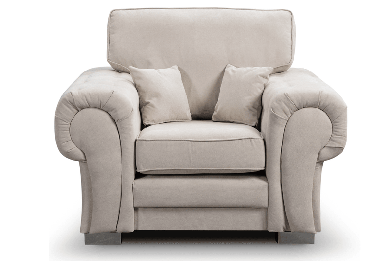 Verona High Back Cream Fabric Armchair - Furniture Instore