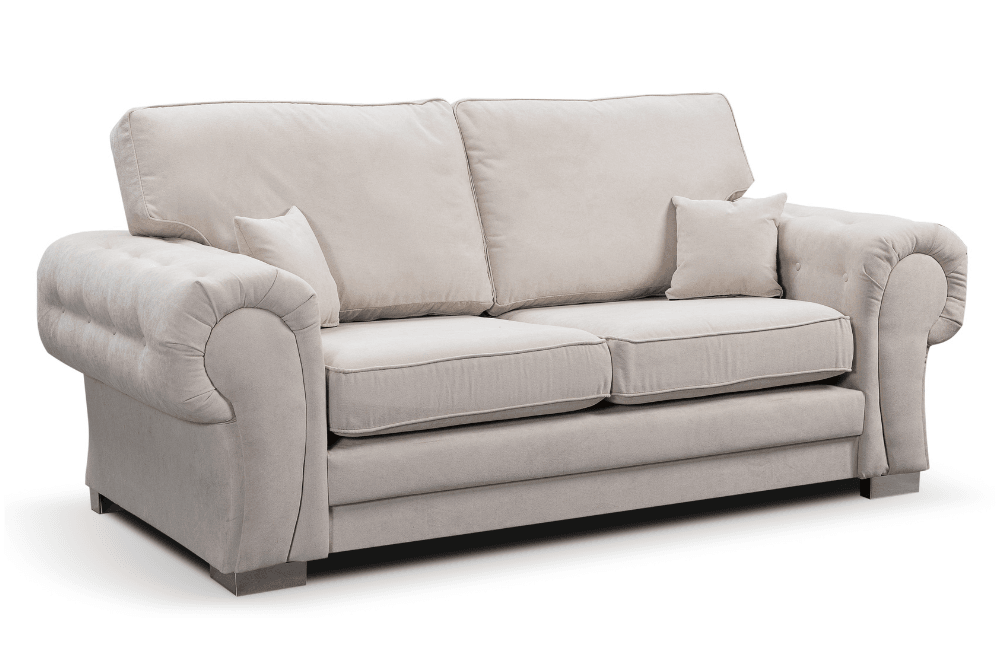 Verona High Back Cream Fabric 2 Seater Sofa