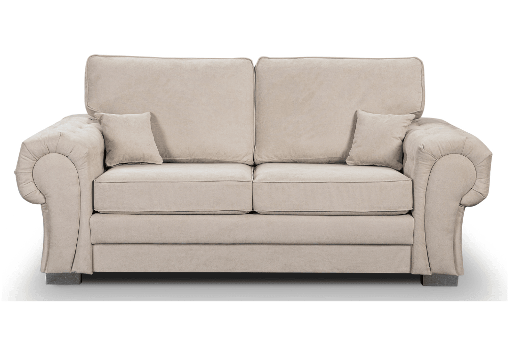 Verona High Back Cream Fabric 3 Seater Sofa