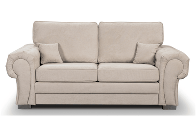 Verona High Back Cream Fabric 3 Seater Sofa