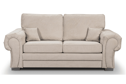Verona High Back Cream Fabric 3 Seater Sofa