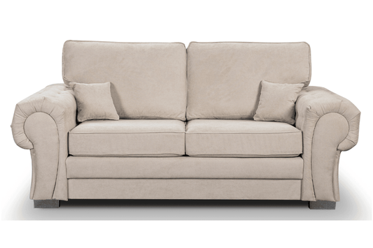 Verona High Back Cream Fabric 3 Seater Sofa