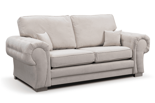 Verona High Back Cream Fabric 3 Seater Sofa - Furniture Instore