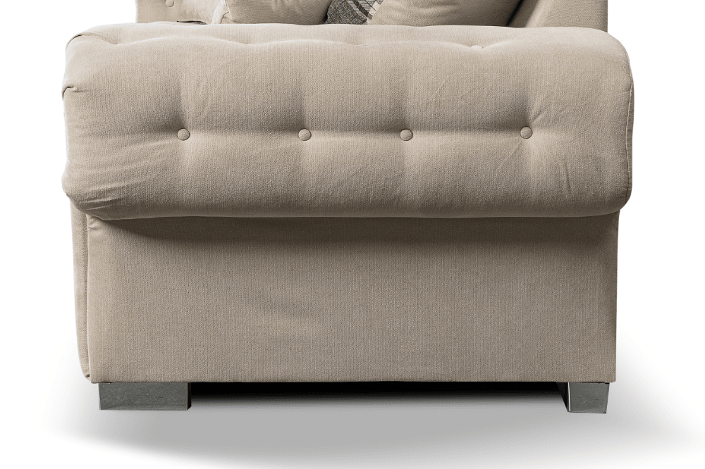 Verona High Back Cream Fabric Corner Sofa Bed