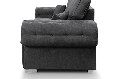 Verona High Back Black Fabric 3 Seater Sofa Bed