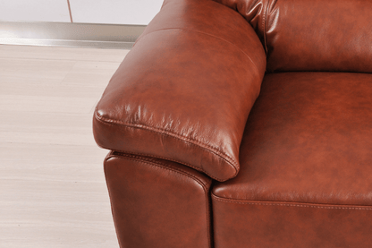 Dalmore Genuine Leather Tan 2+1+1 Seater Sofa Set - Furniture Instore