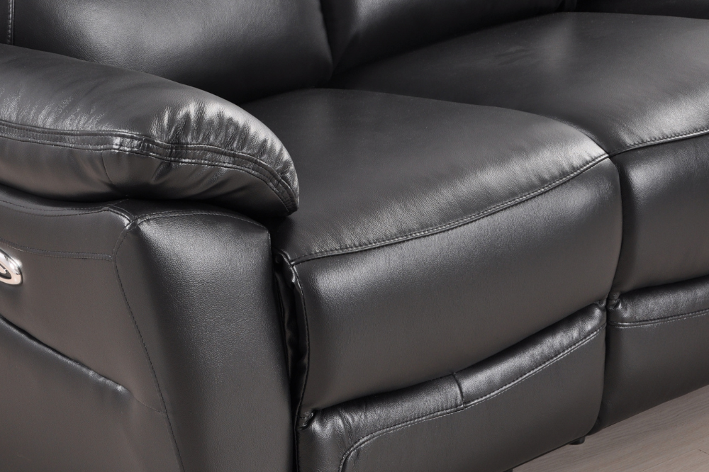 Dandrea Genuine Leather Black  Electric Power Recliner 2+2 Seater Sofa Set