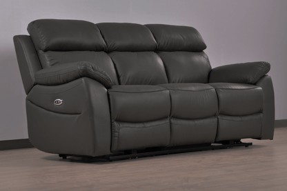 Dandrea Genuine Leather Grey Electric Power Recliner 3+1+1 Seater Sofa Set - Furniture Instore