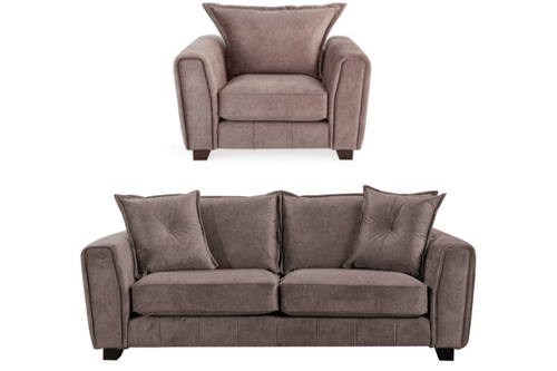 Somerford Chocolate Fabric 3+1 Seater  Sofa Set