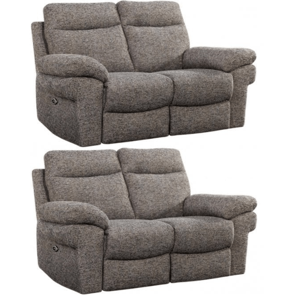 Tanya Brown Fabric Electric Recliner 2+2 Seater Sofa Set - Furniture Instore