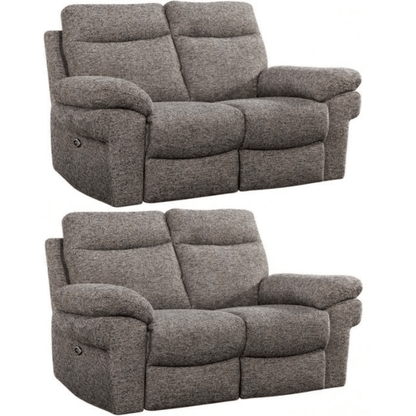 Tanya Brown Fabric Electric Recliner 2+2 Seater Sofa Set - Furniture Instore
