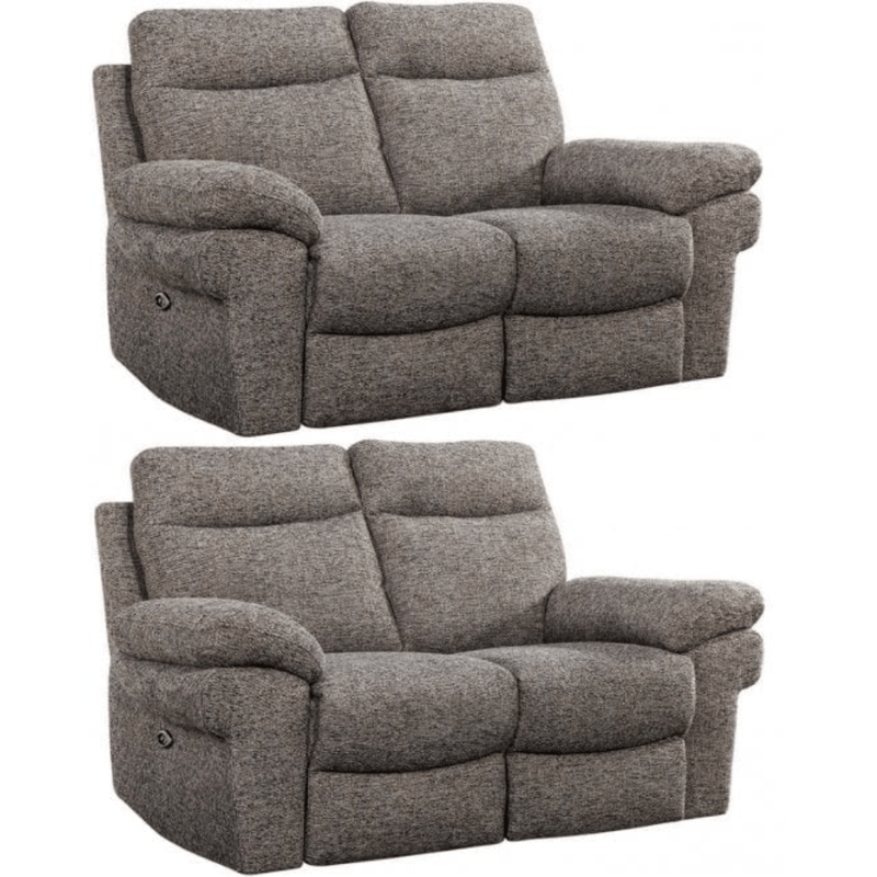 Tanya Brown Fabric Electric Recliner 2+2 Seater Sofa Set - Furniture Instore