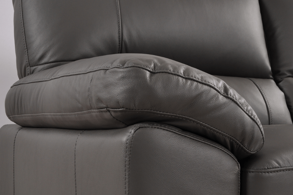 Dalmore Genuine Leather Grey 3+1 Seater Sofa Set - Furniture Instore