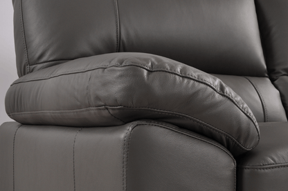 Dalmore Genuine Leather Grey 3+1 Seater Sofa Set - Furniture Instore