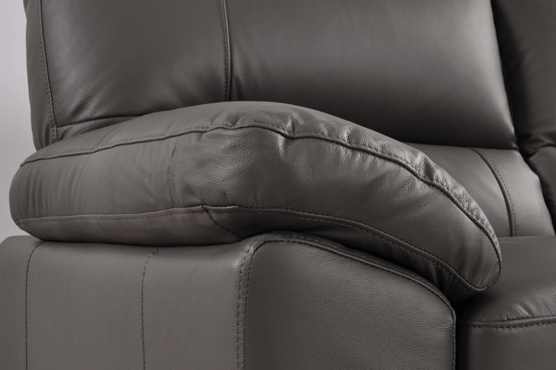 Dalmore Genuine Leather Grey 3+1 Seater Sofa Set - Furniture Instore