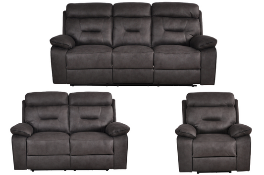 Foster Dark Grey Fabric Electric Recliner 3+2+1 Seater Sofa Set